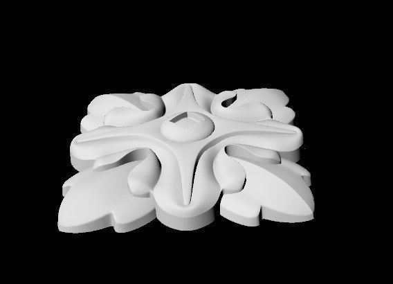 Central decor ornament for furniture 3D model_3