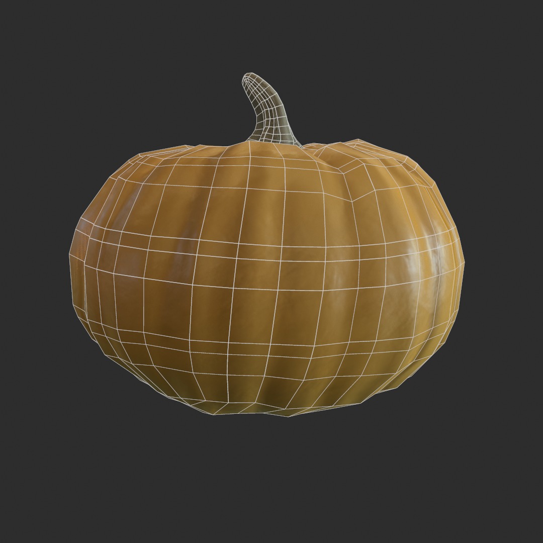 3D Pumpkin - Low Poly and Mid Poly with Texture Low-poly 3D model_4