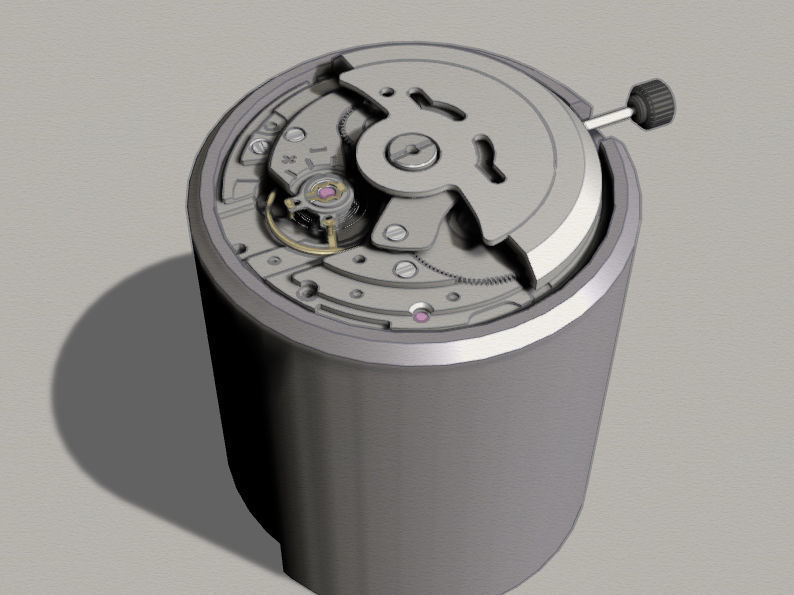 NH35 Mechanical Watch Movement Low-poly 3D model_10