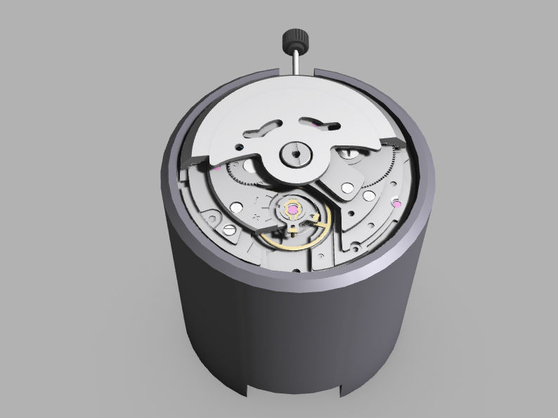 NH35 Mechanical Watch Movement Low-poly 3D model_6