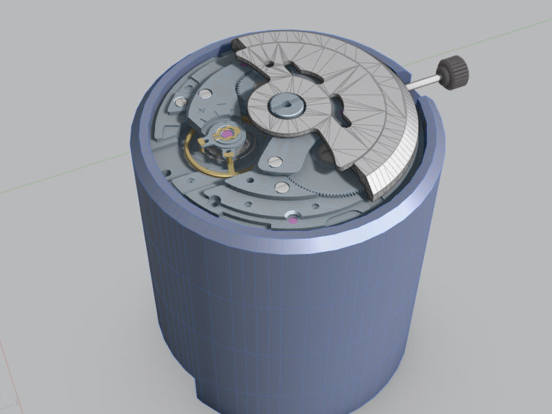 NH35 Mechanical Watch Movement Low-poly 3D model_11