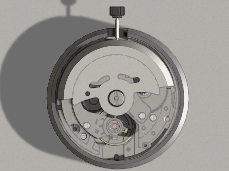 NH35 Mechanical Watch Movement Low-poly 3D model_8