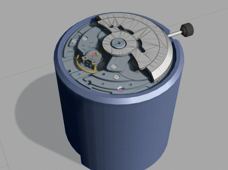 NH35 Mechanical Watch Movement Low-poly 3D model_12
