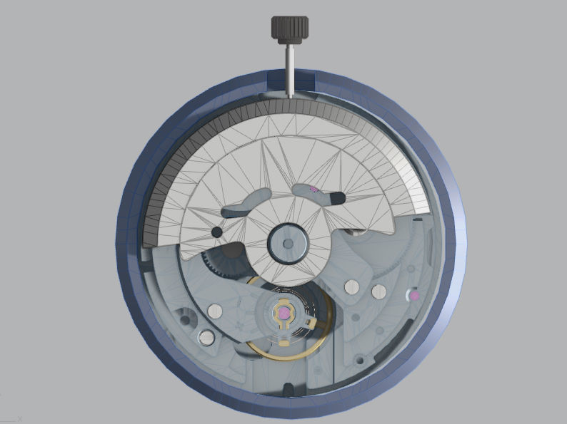 NH35 Mechanical Watch Movement Low-poly 3D model_9