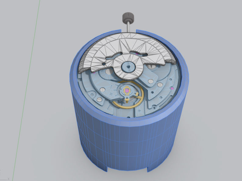 NH35 Mechanical Watch Movement Low-poly 3D model_7
