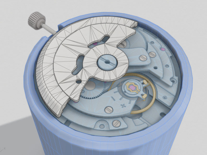 NH35 Mechanical Watch Movement Low-poly 3D model_5