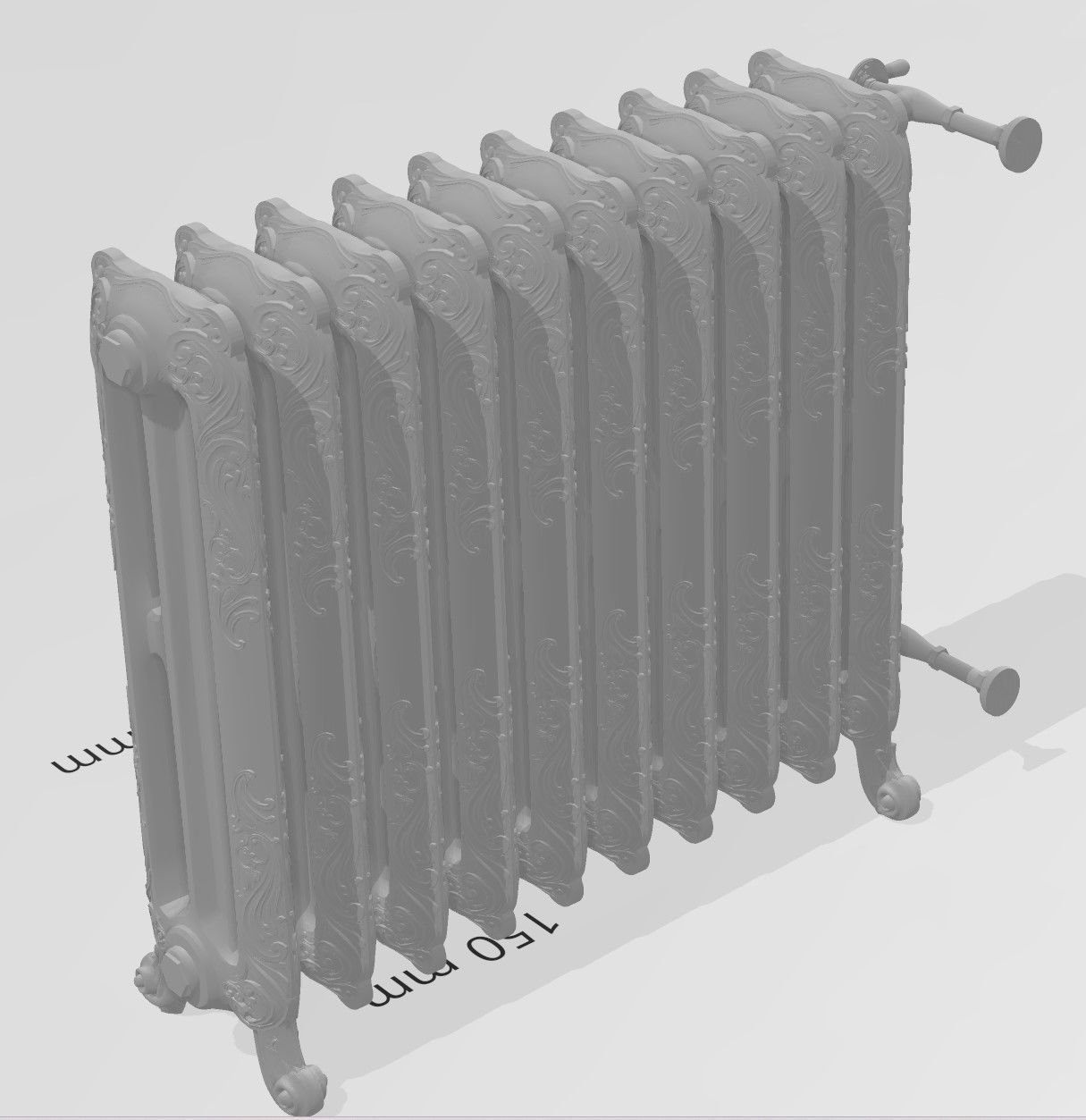 Classic Victorian Radiator 1-12 scale but resizable 3D print model_3