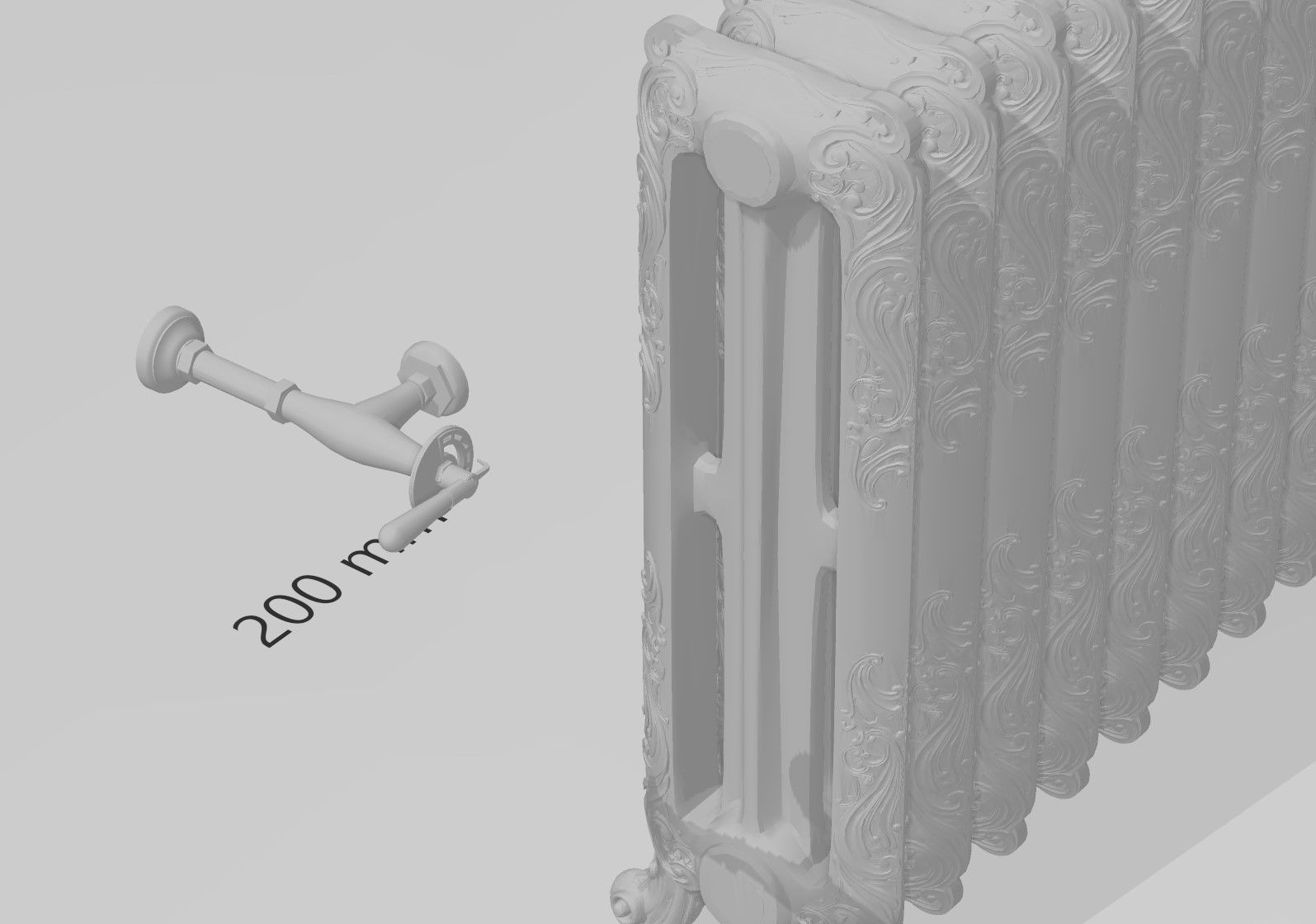 Classic Victorian Radiator 1-12 scale but resizable 3D print model_5