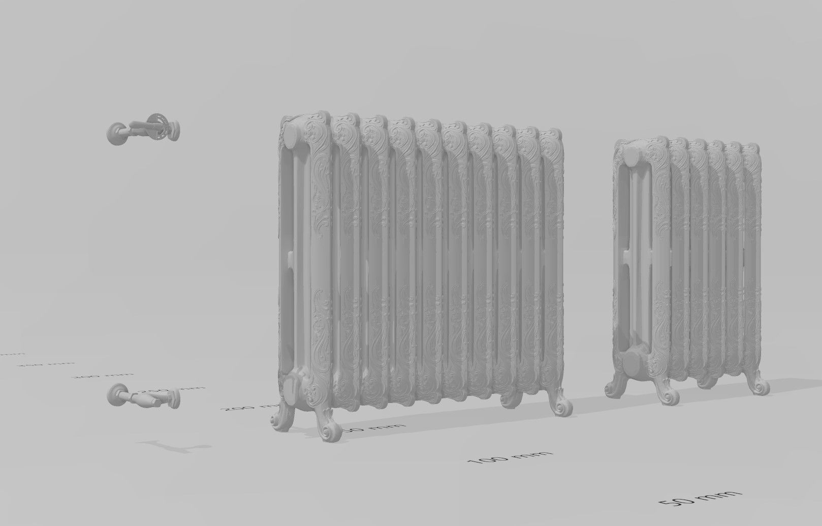 Classic Victorian Radiator 1-12 scale but resizable 3D print model_4