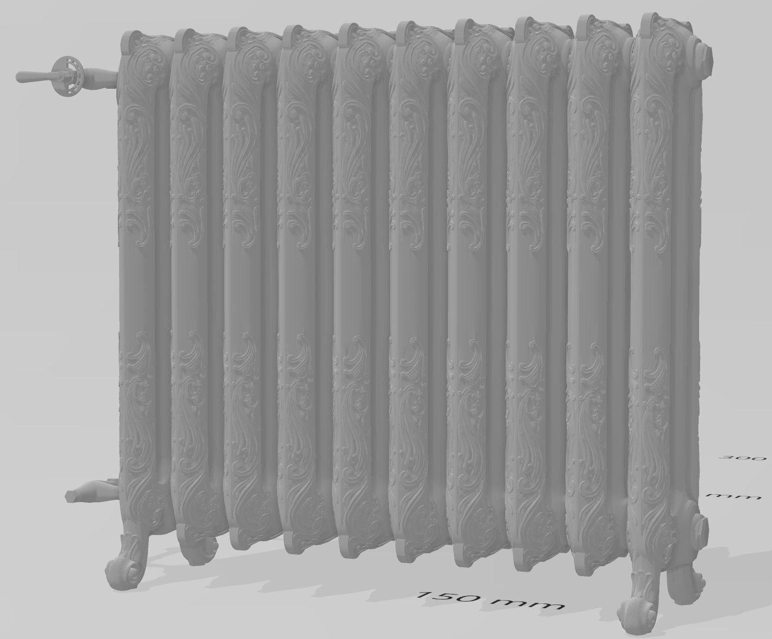 Classic Victorian Radiator 1-12 scale but resizable 3D print model_1