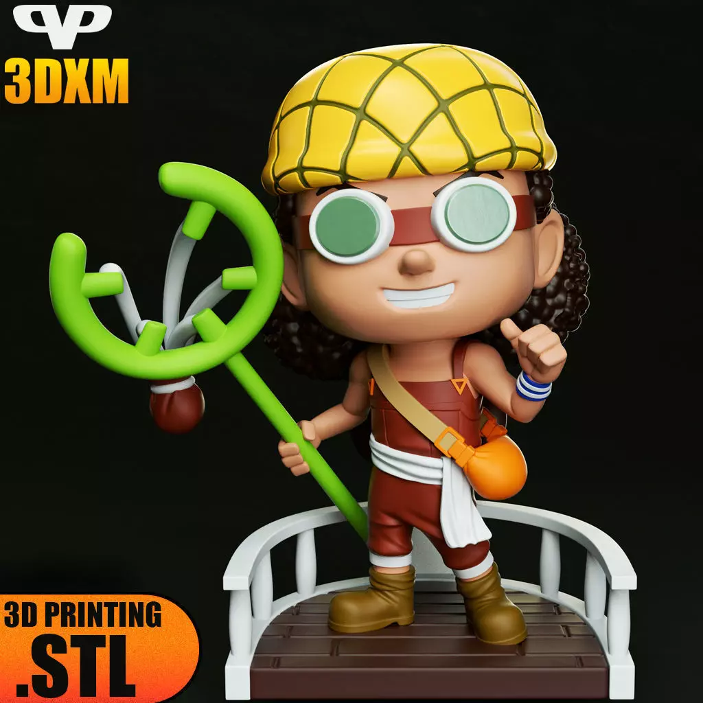 Usopp Chibi STL for 3D Printing ChibiSTL 3DXM 3D print model