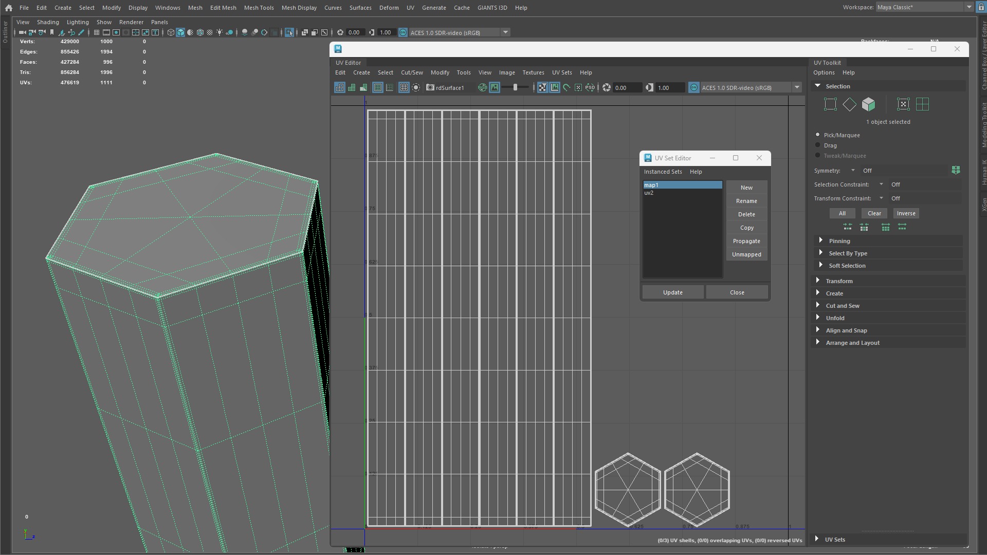 Hexagon grid seamless loop animation 2 3D model_10