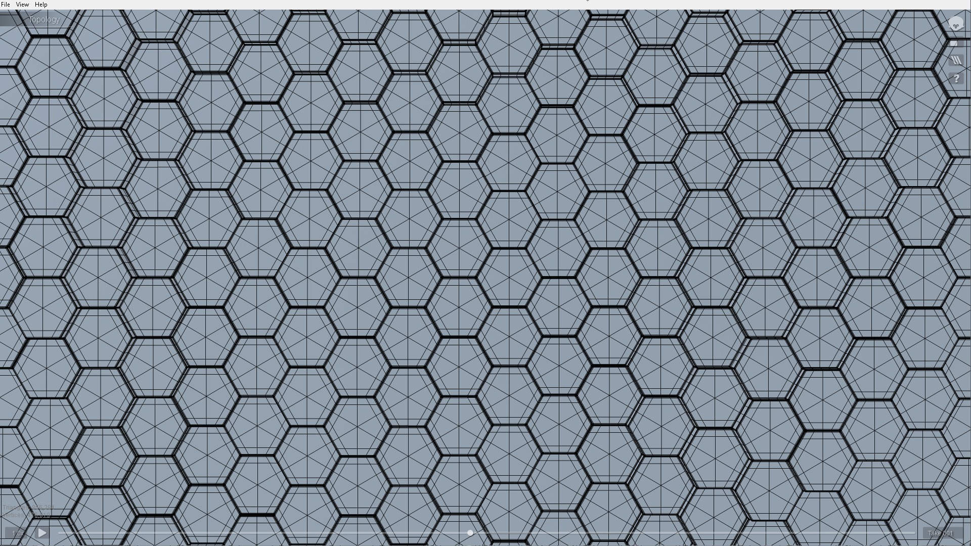 Hexagon grid seamless loop animation 2 3D model_6