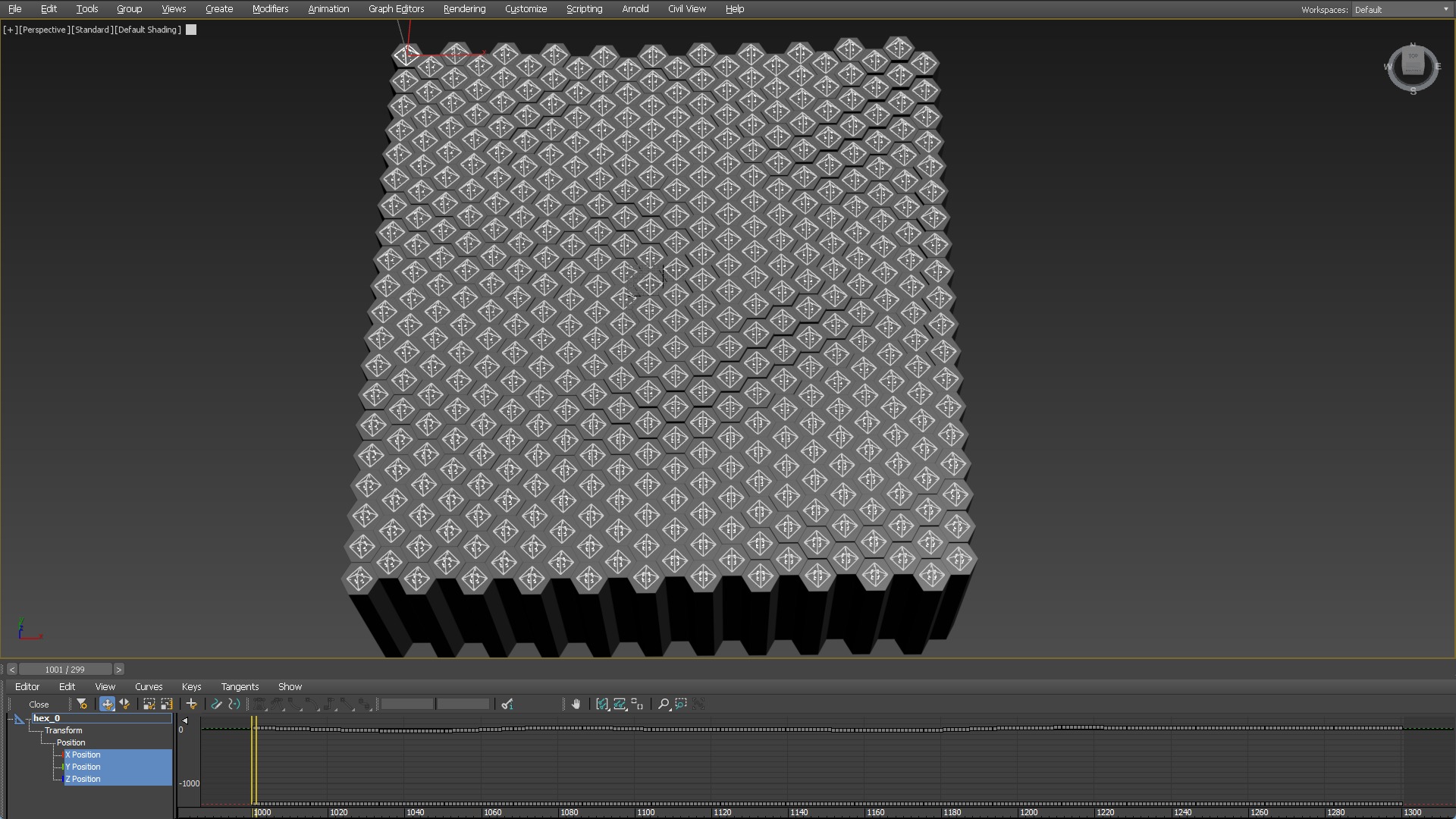 Hexagon grid seamless loop animation 2 3D model_13