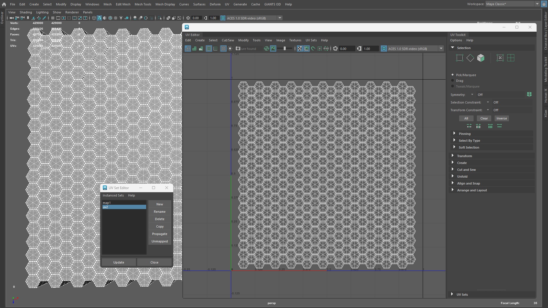 Hexagon grid seamless loop animation 2 3D model_12