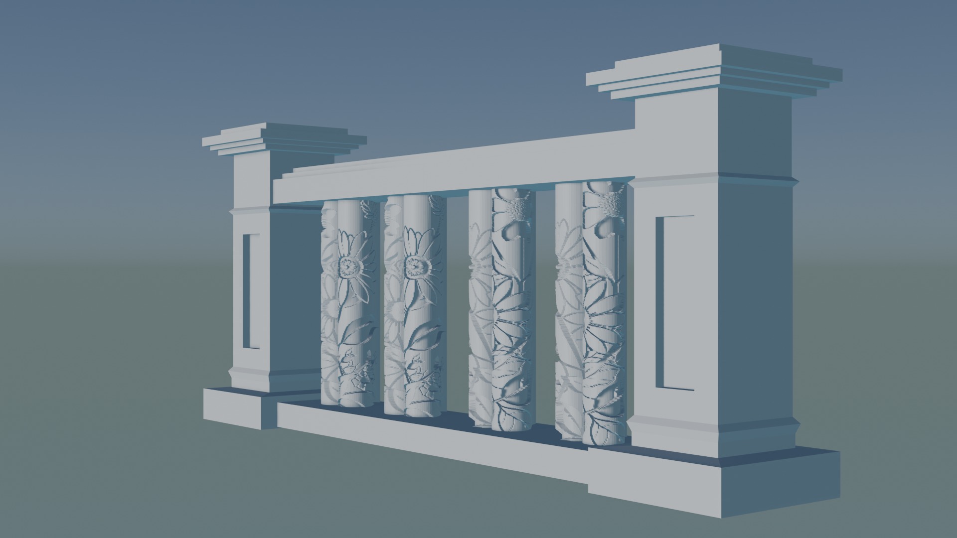 Balustrade 3D print model_1