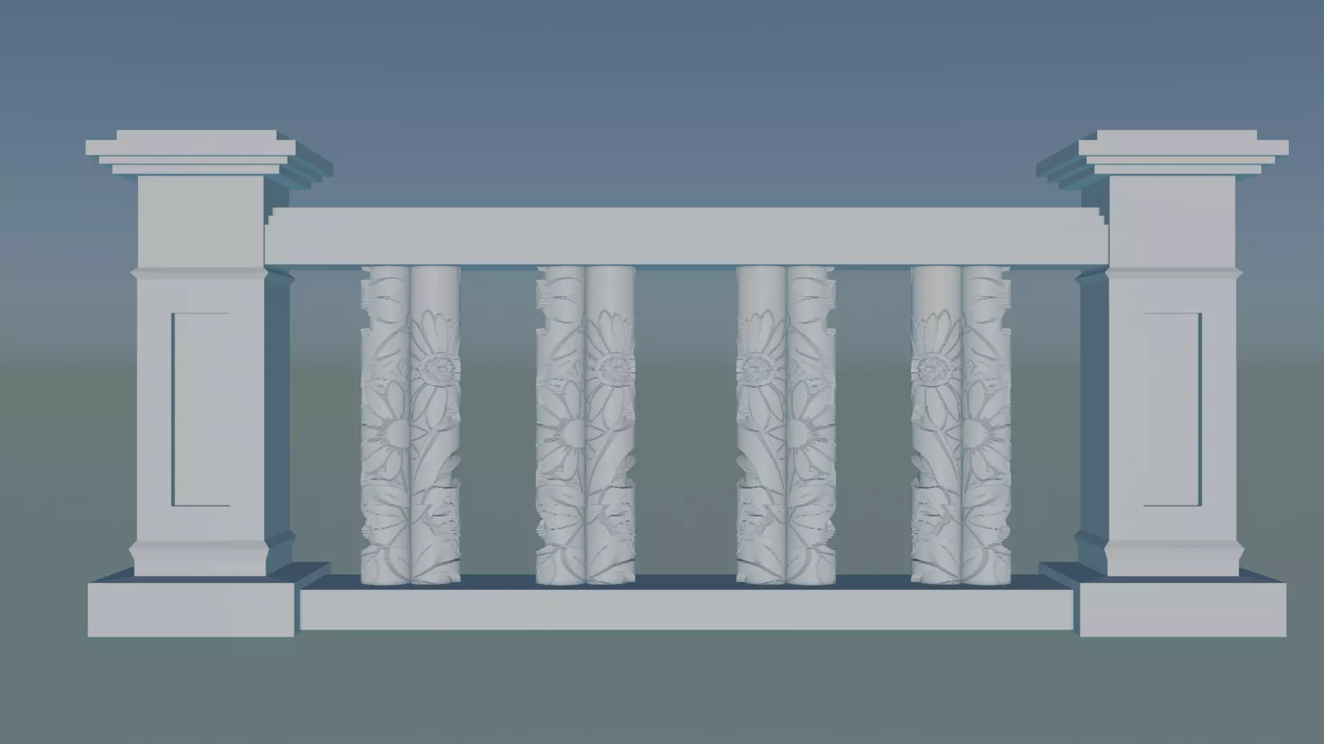 Balustrade 3D print model_0
