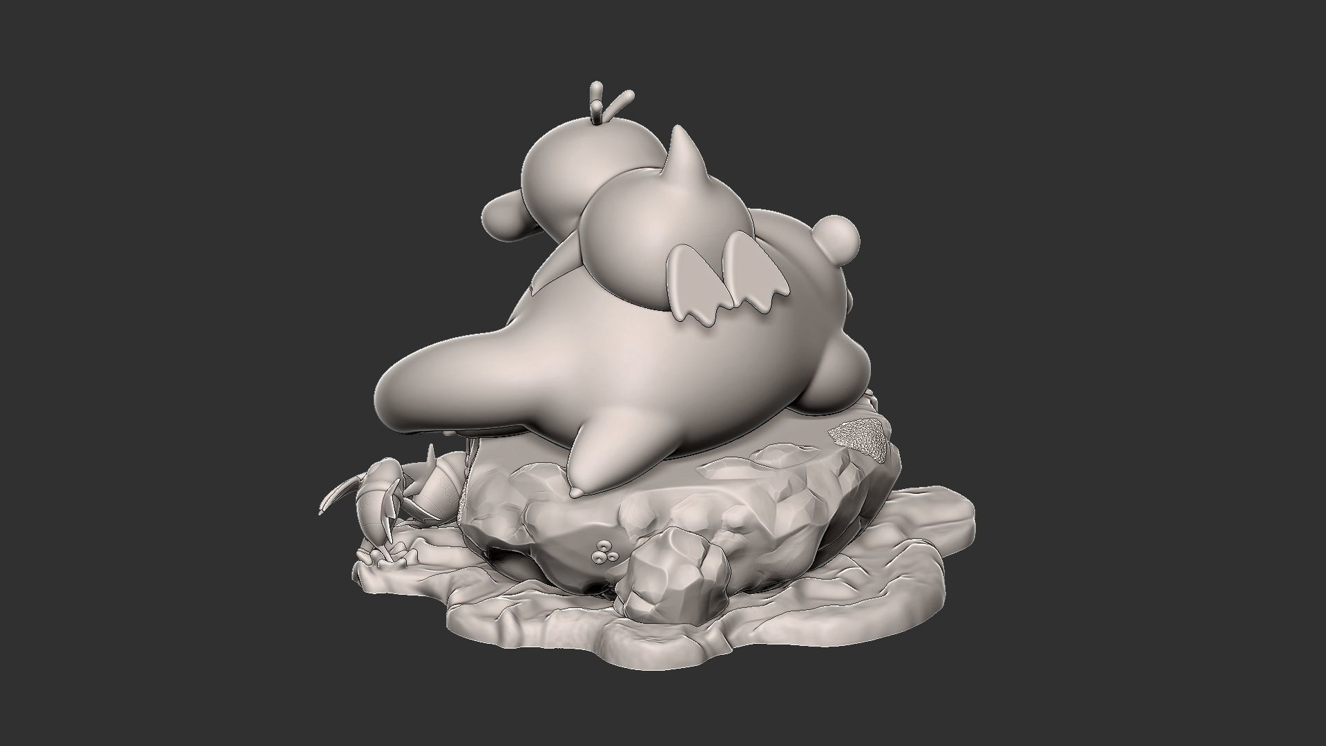 Slowpoke and Psyduck diorama 3D print model_6