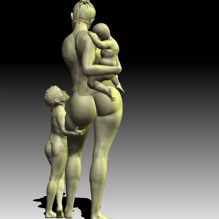 Mum and our three siblings 3D print model