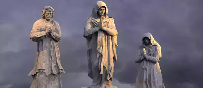 Renaissance Mary prayer statues 