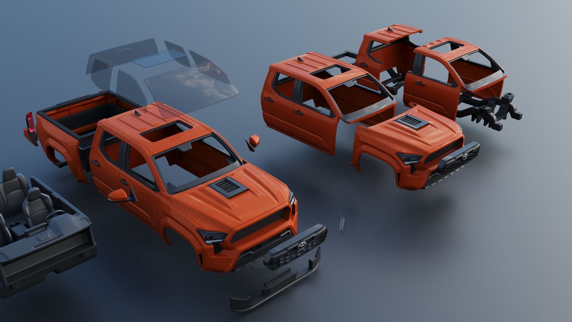Toyota Tacoma TRD Sport 2024 3D print model_11