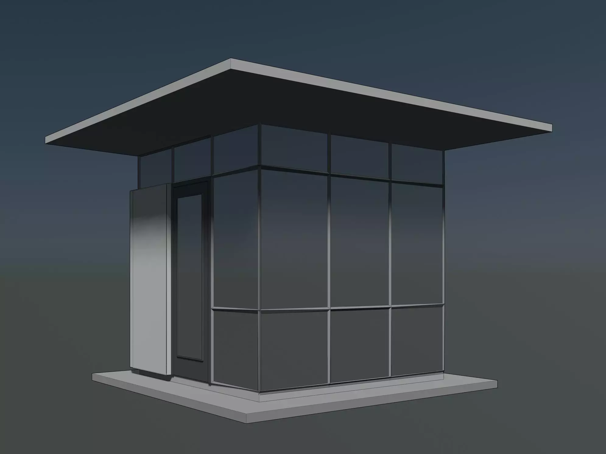 Security booth 24u05 3D model_0