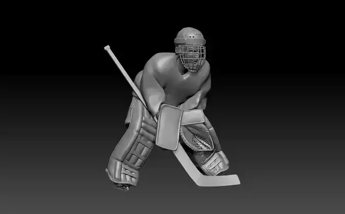 Vintage hockey goalie Inspired Hasek Osgood pose 3D print model 3D print model