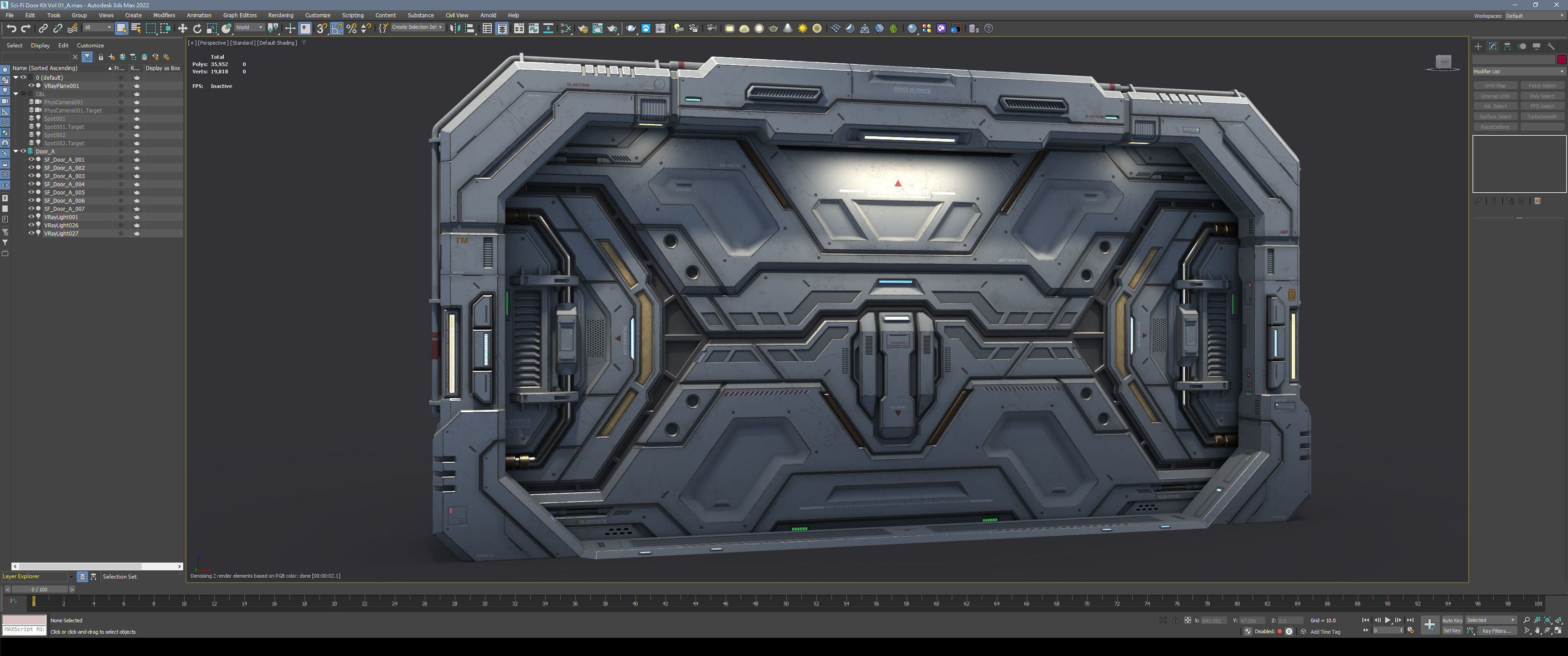 Sci-Fi Door Kit Vol 01-Type A-PBR Low-poly 3D model_2