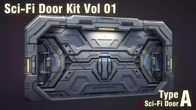 Sci-Fi Door Kit Vol 01-Type A-PBR Low-poly 3D model Sci-Fi Door Kit Vol 01-Type A-PBR Low-poly 3D model