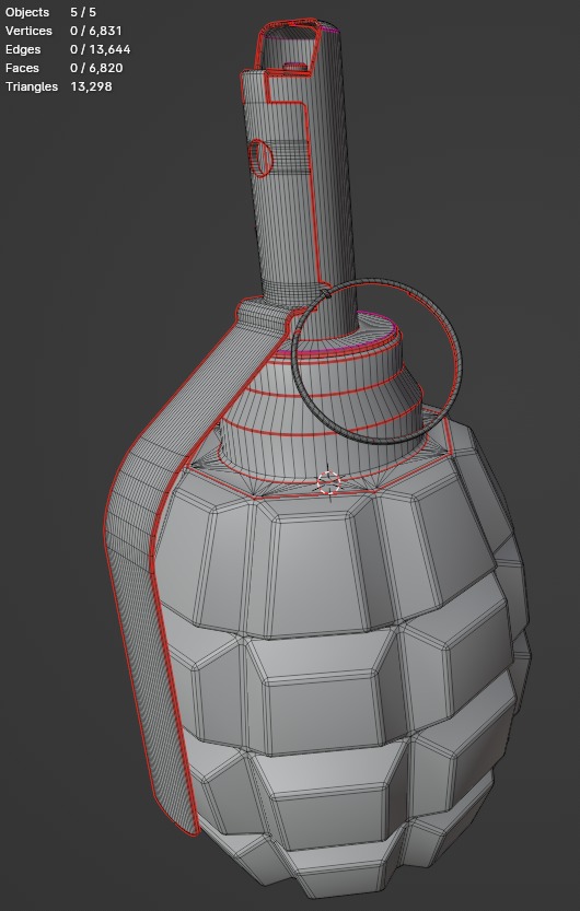 Stone grenade Low-poly 3D model_1