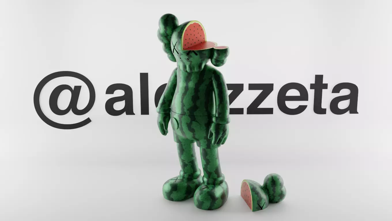 Kaws Watermelon for Print 3D print model_0