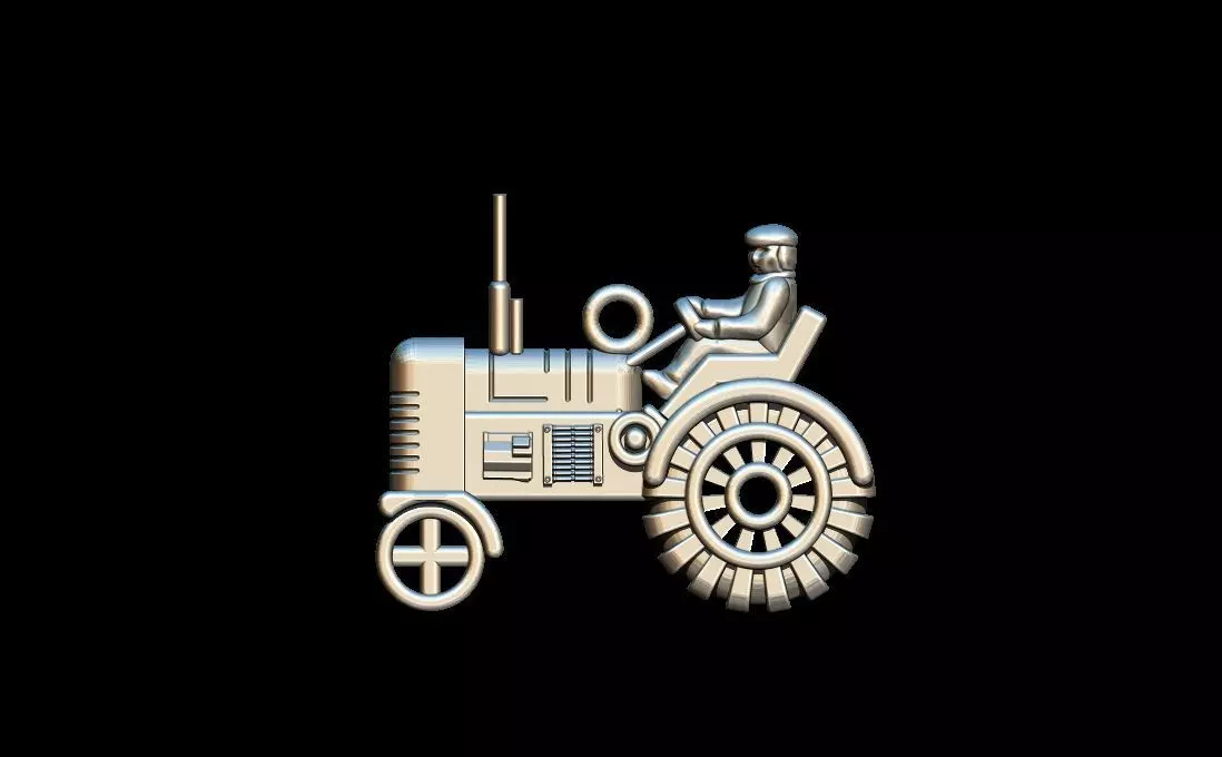 Farm tractor pendant 3D print model