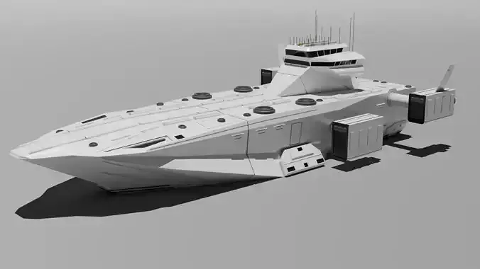 Nomad Landing Ship Low-poly 3D model