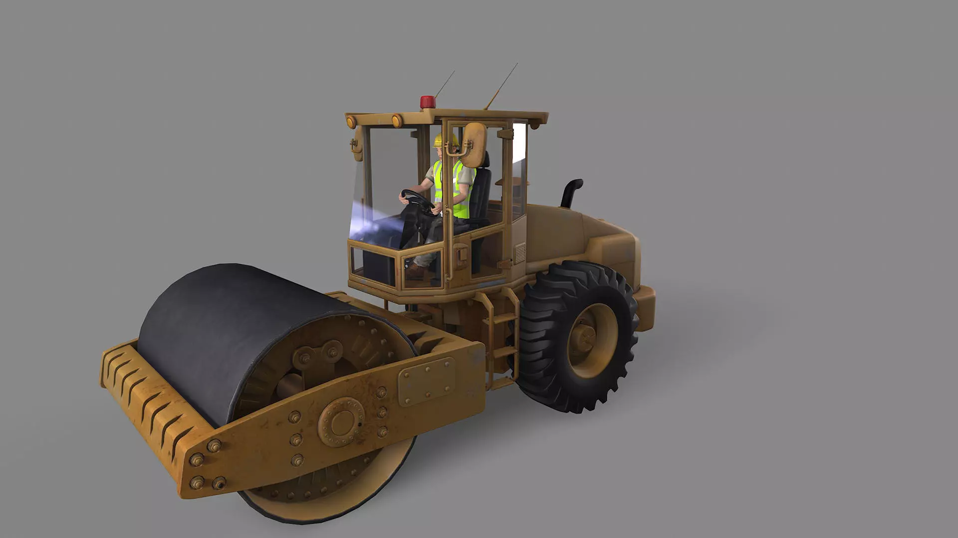 Road Roller Low-poly 3D model_0