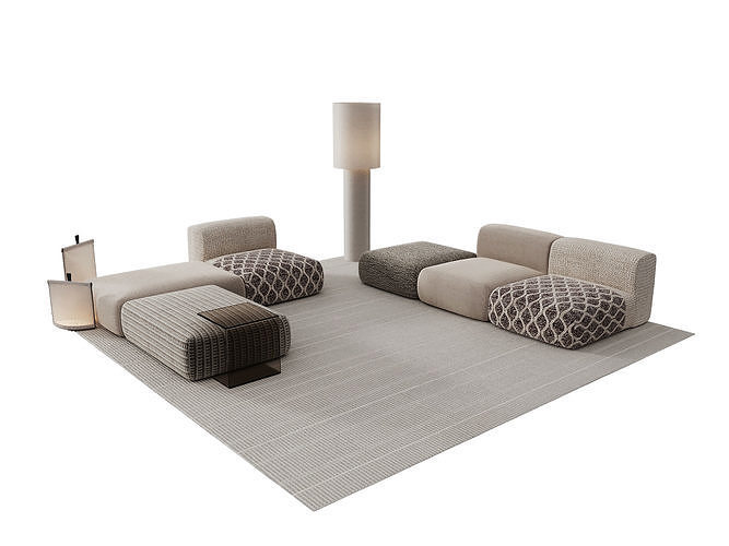 Sofa Set Multi-person Sofa 3D model