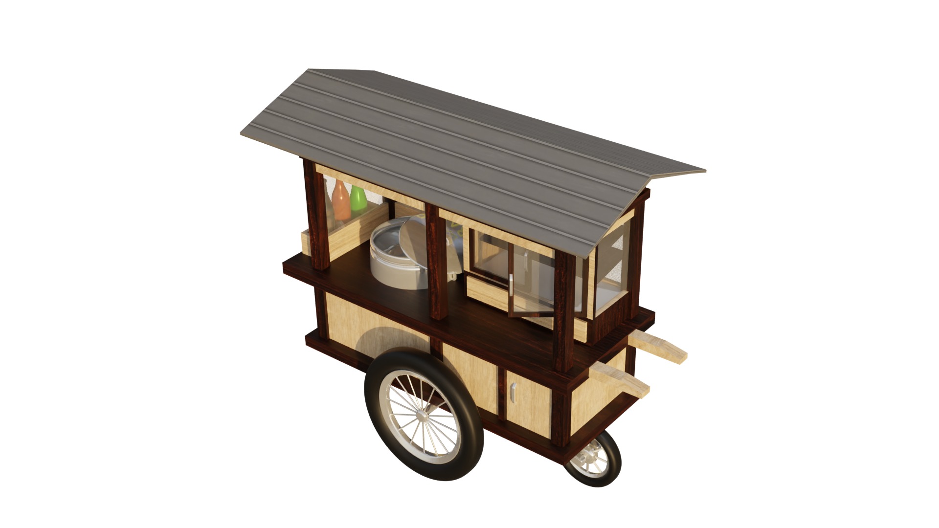 STREET VENDOR CART LOW POLY Low-poly 3D model_2