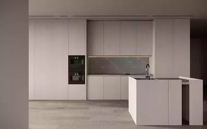 Open kitchen cabinets