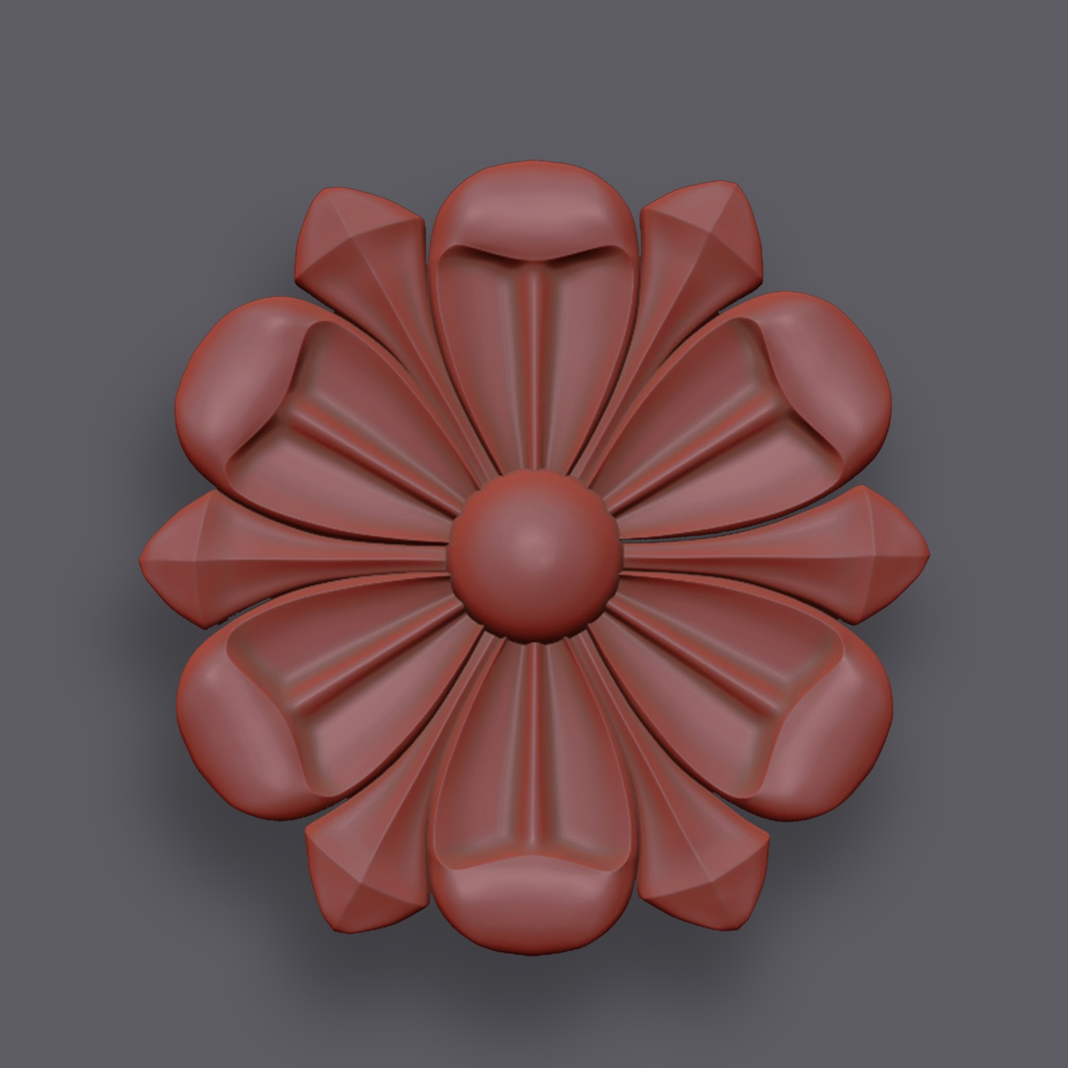 5 Flowers Ornamental Pack 4 3D model_16