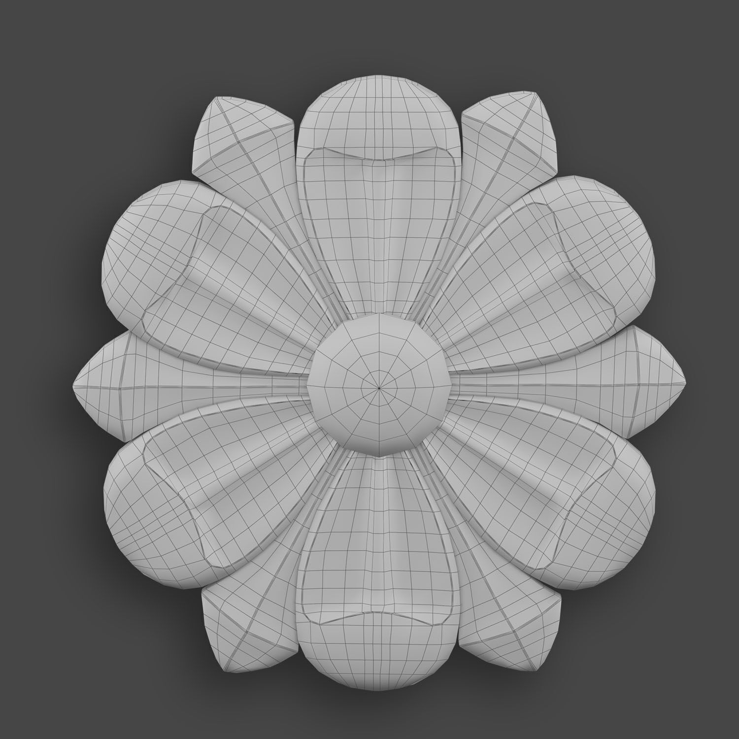 5 Flowers Ornamental Pack 4 3D model_22