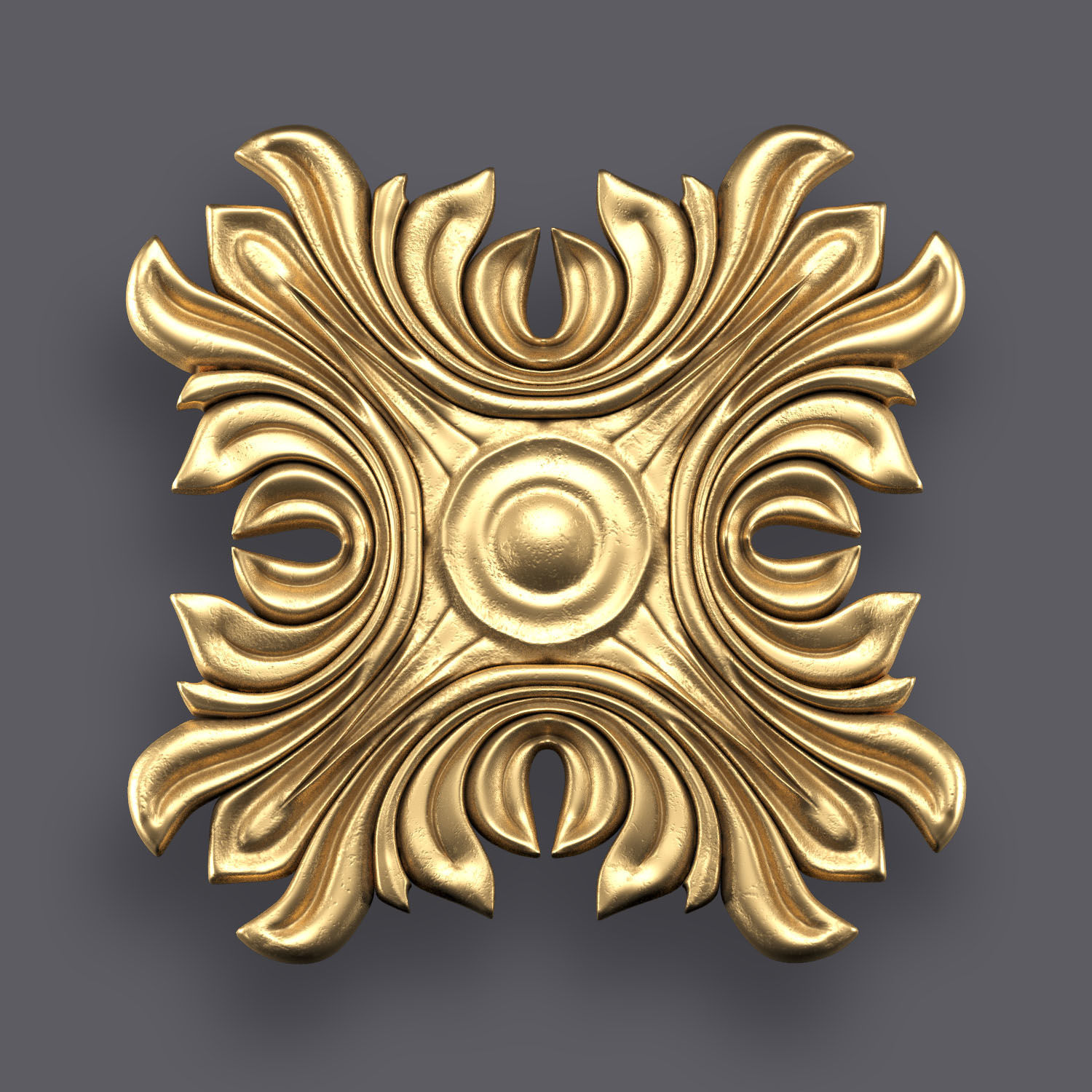 5 Flowers Ornamental Pack 4 3D model_3