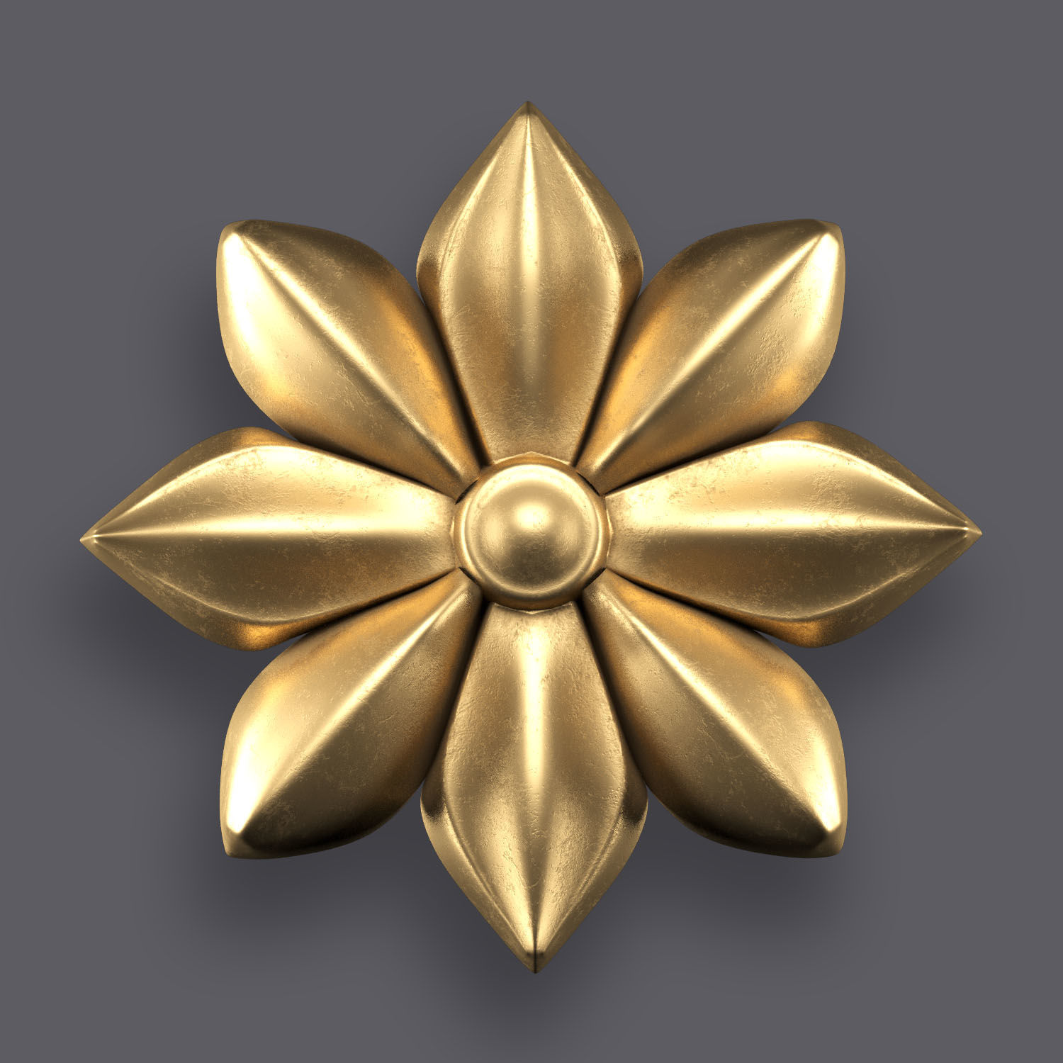 5 Flowers Ornamental Pack 4 3D model_1