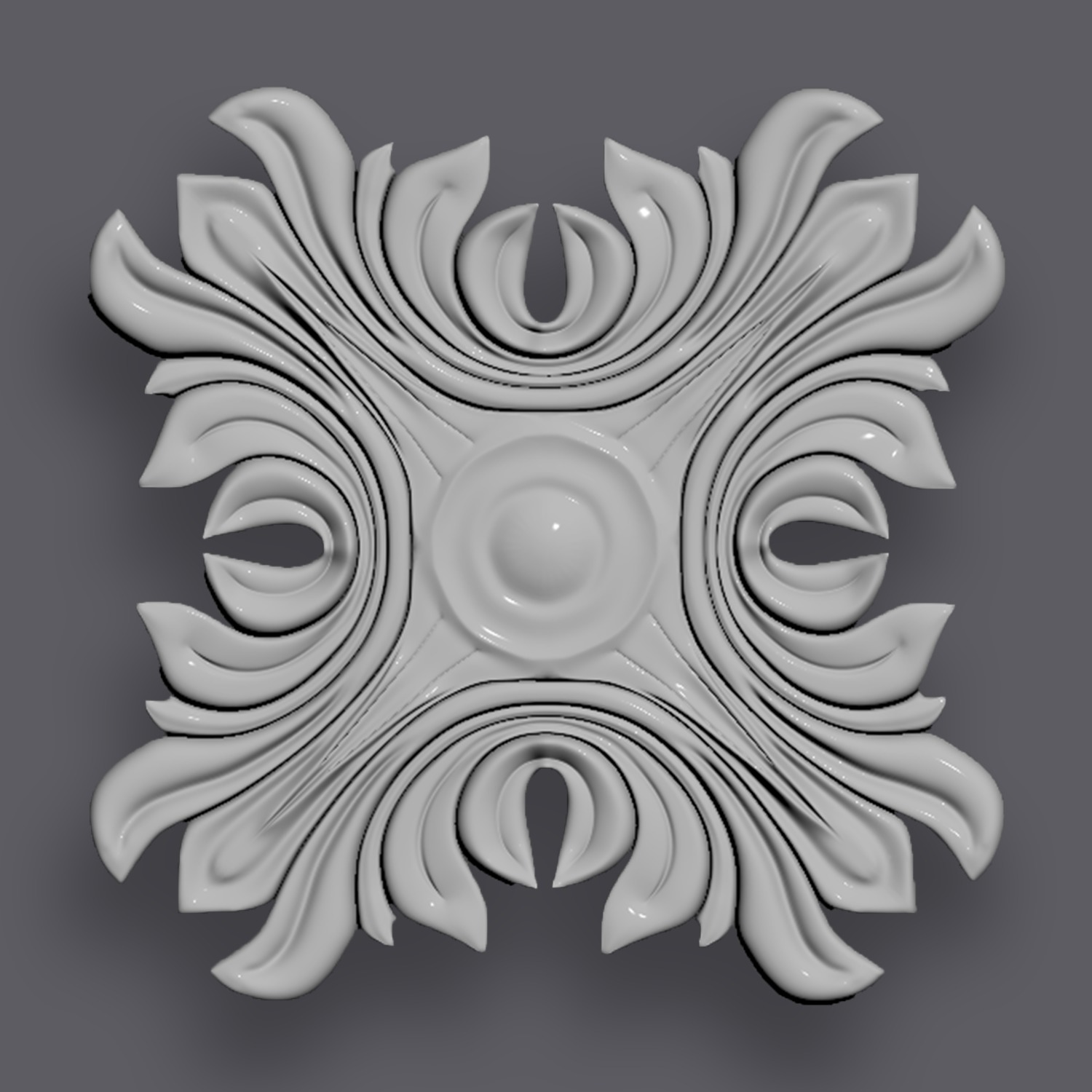 5 Flowers Ornamental Pack 4 3D model_9