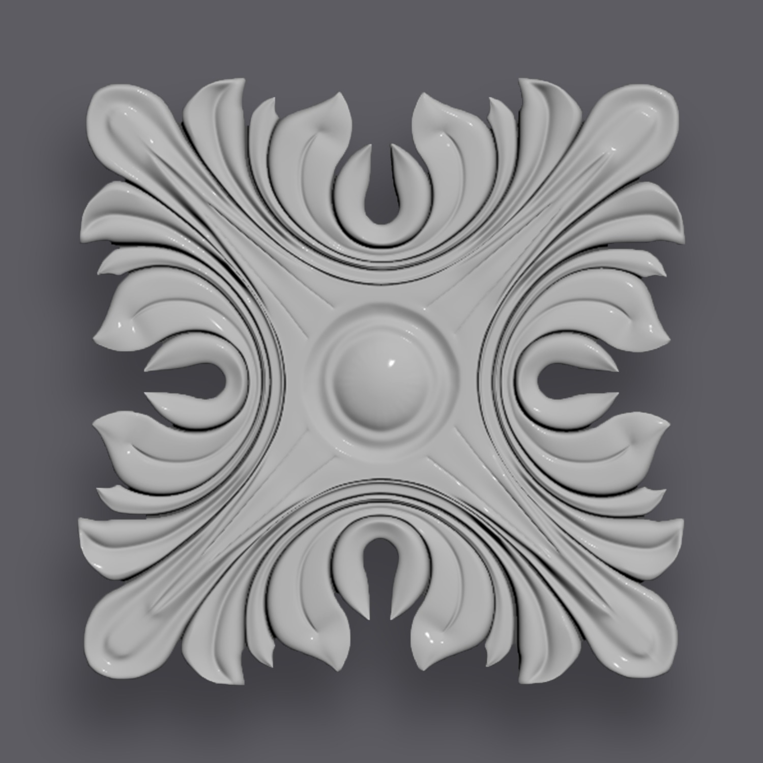 5 Flowers Ornamental Pack 4 3D model_8