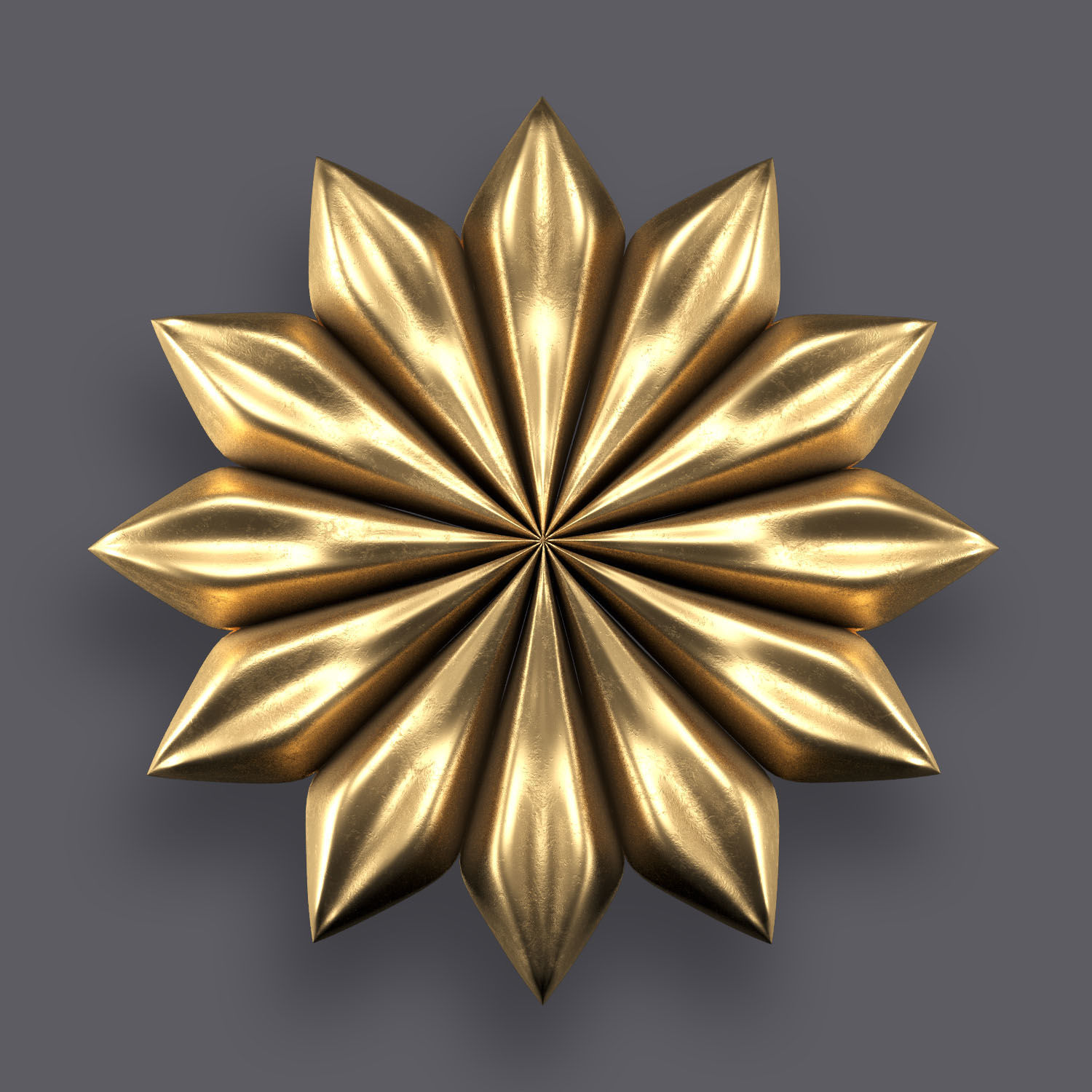 5 Flowers Ornamental Pack 4 3D model_5