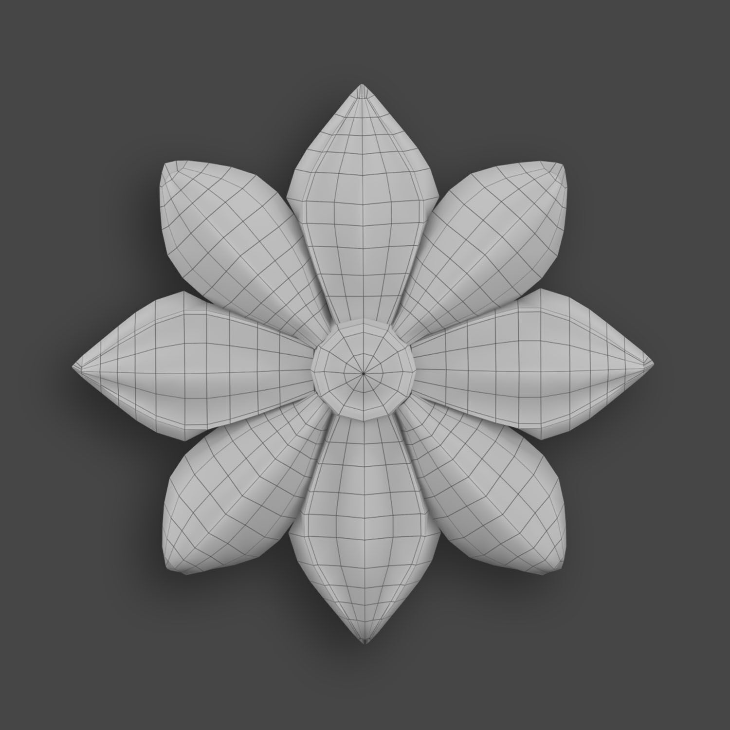 5 Flowers Ornamental Pack 4 3D model_19