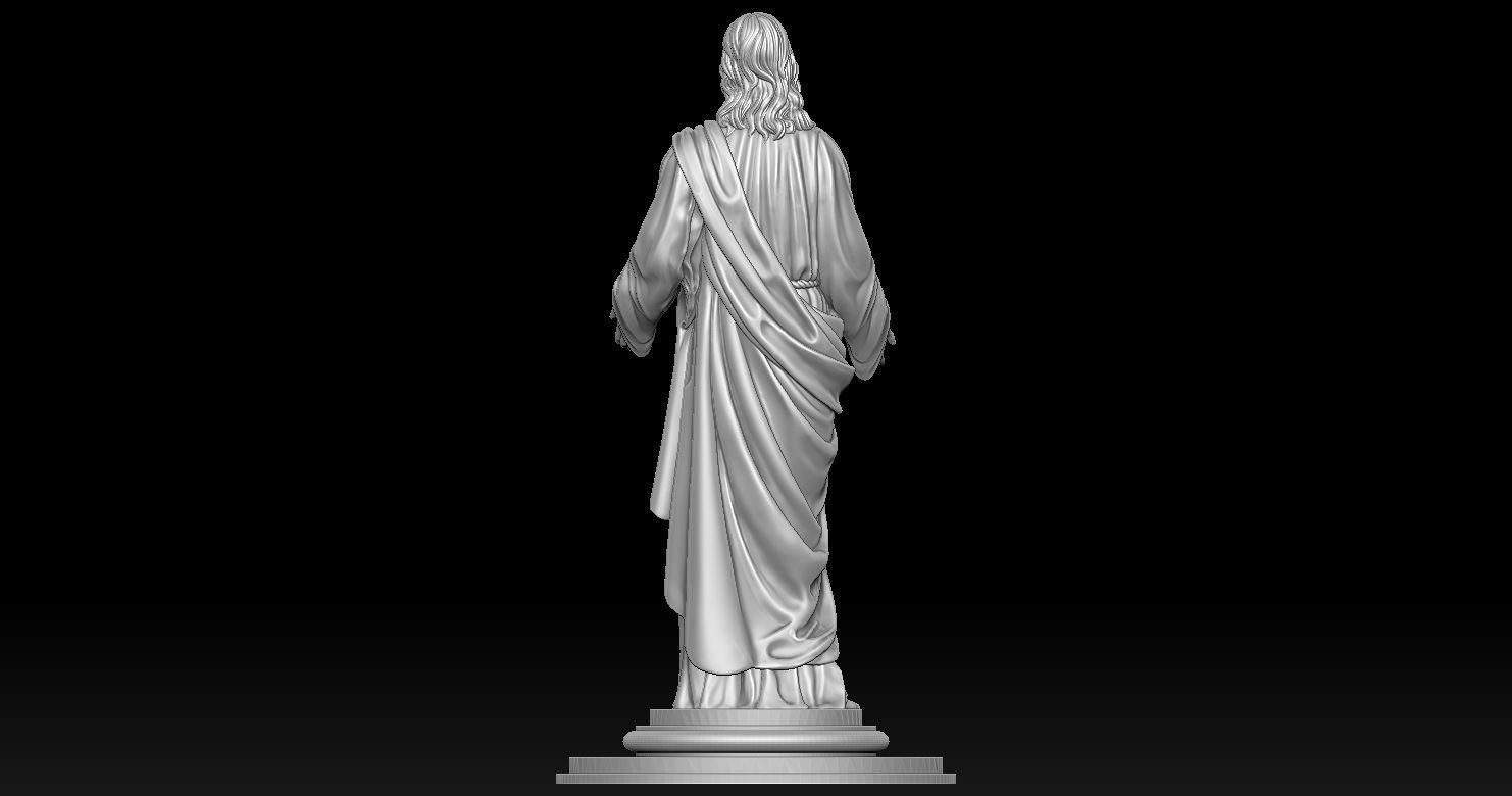 Jesus with a Sacred Heart Statue 3D print model 3D print model_13