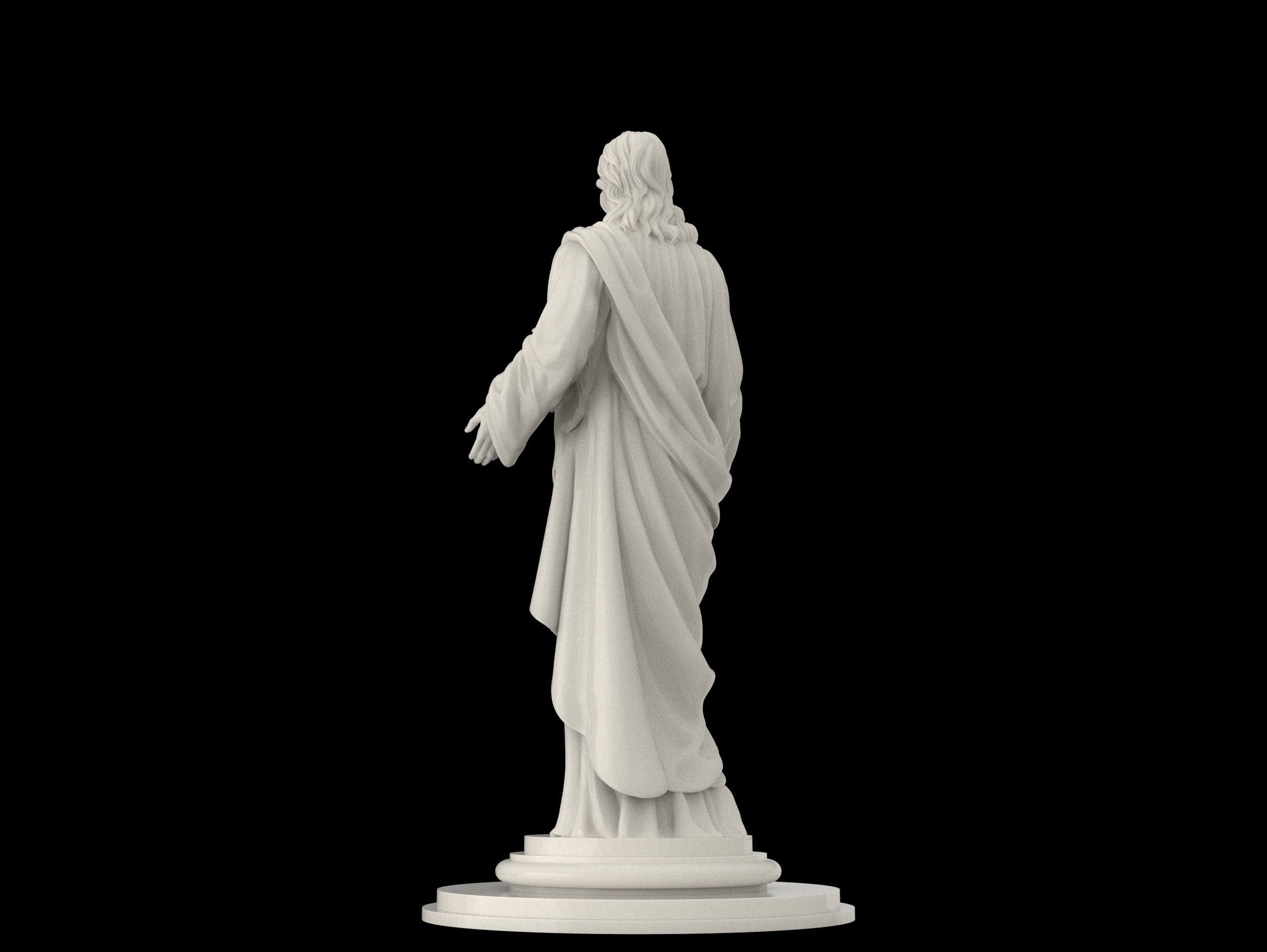 Jesus with a Sacred Heart Statue 3D print model 3D print model_9