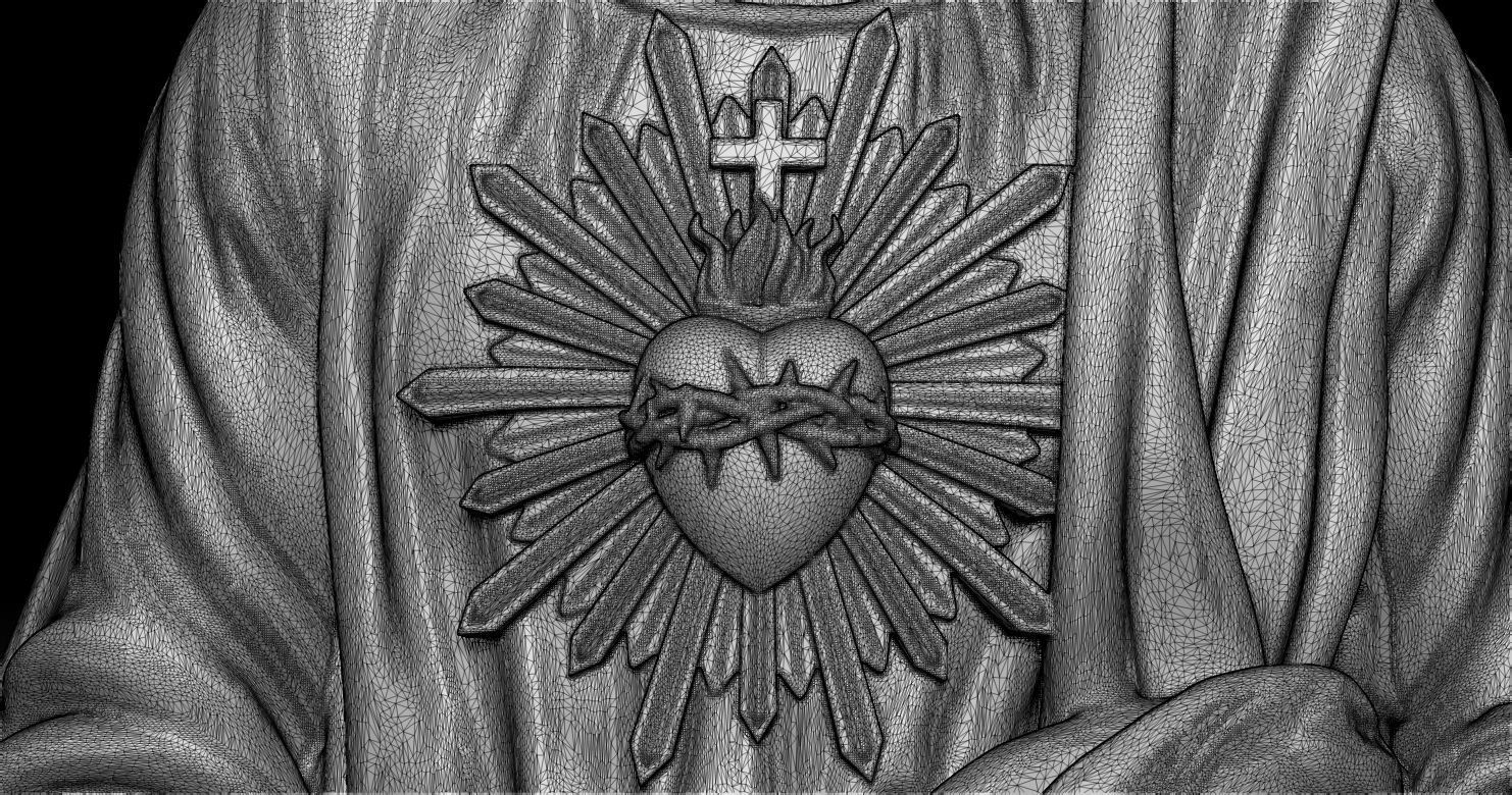 Jesus with a Sacred Heart Statue 3D print model 3D print model_5