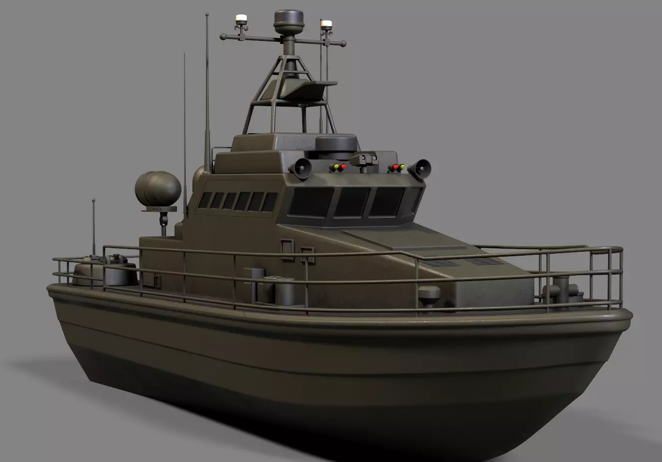 Historical Patrol Boat Low-poly 3D model_0