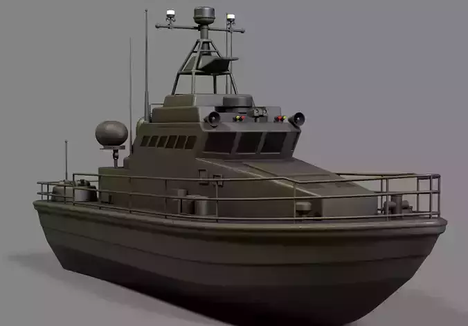 Historical Patrol Boat Low-poly 3D model